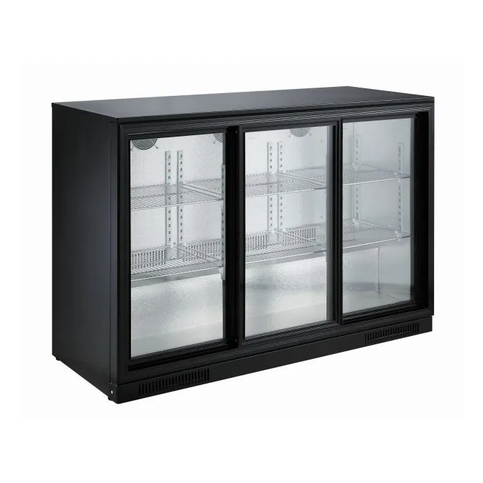 CombiSteel Backbar Cooler Black 3 Sliding Glass Doors