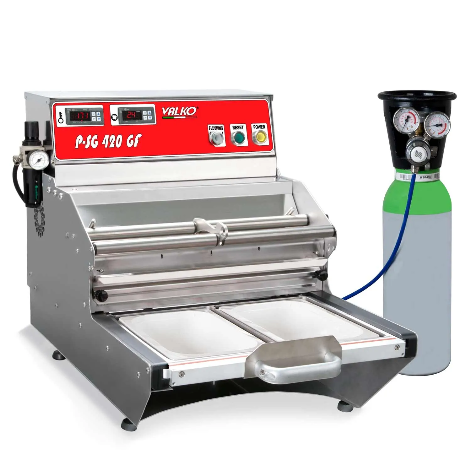 Valko 1410V221 Tray Sealer P-SG 420 GF With Sealing Plate And Die Cut + Mould, Without Compress