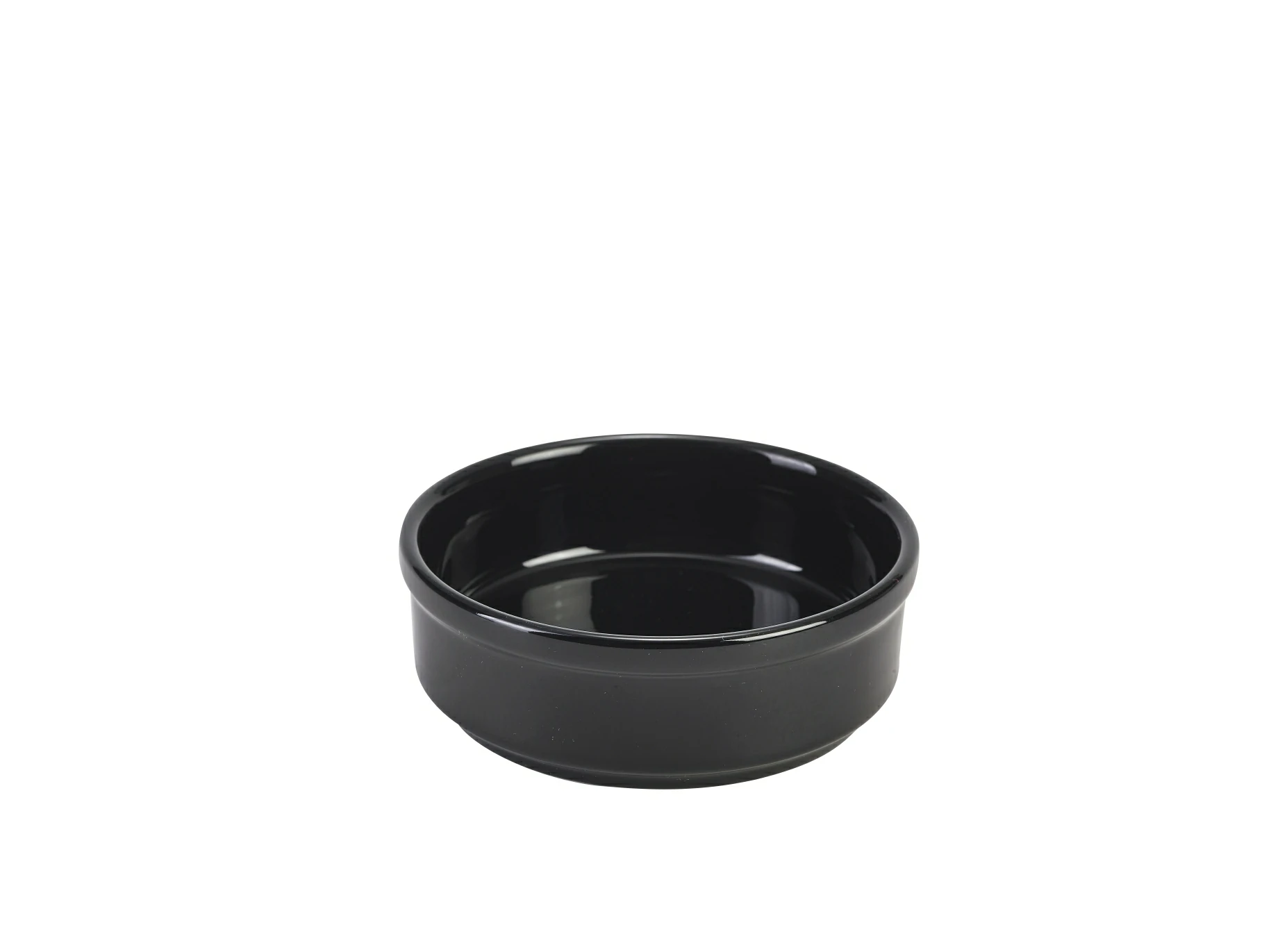 Genware Porcelain Black Round Dish 10cm/4"