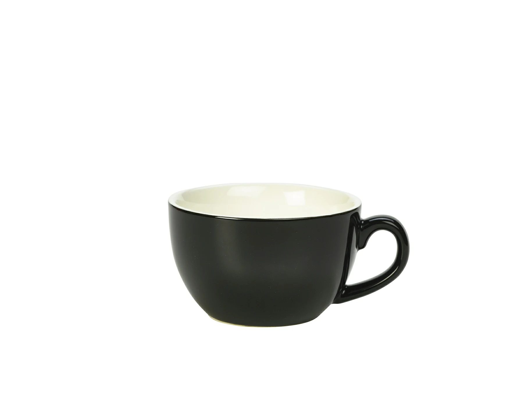 Genware Porcelain Black Bowl Shaped Cup 25cl/8.75oz