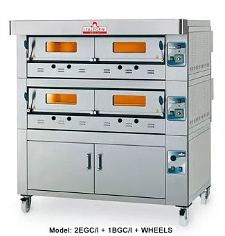 Italforni EGC-2 Heavy Duty Twin Deck Gas Pizza Oven - 24 X 12