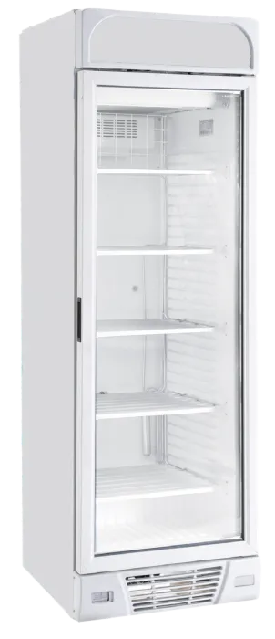 Sterling Pro Green BBVF372 HC White Upright Glass Door Display Freezer 382 Litres