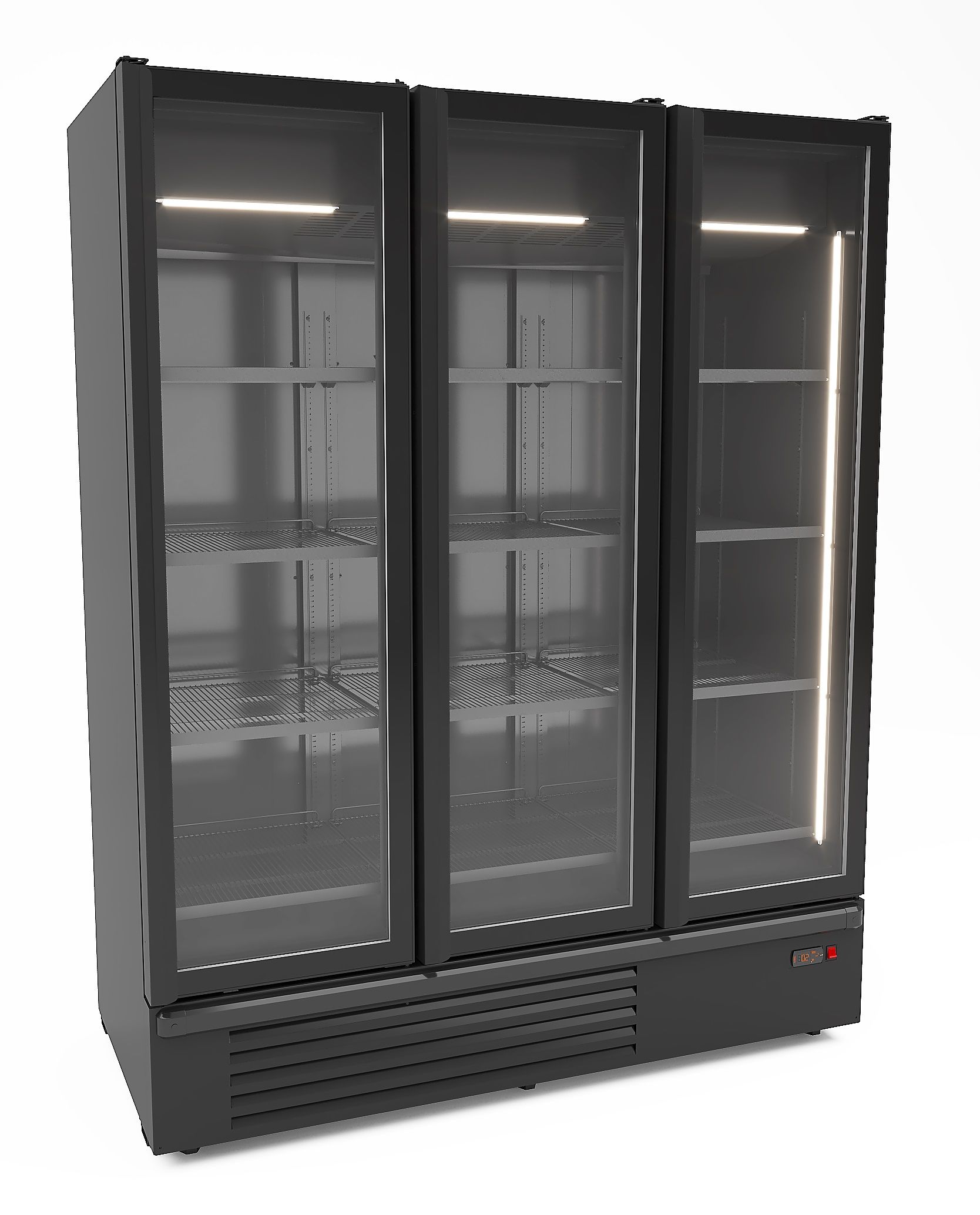 CombiSteel Refrigerator 3 Glass Door Black 1555L