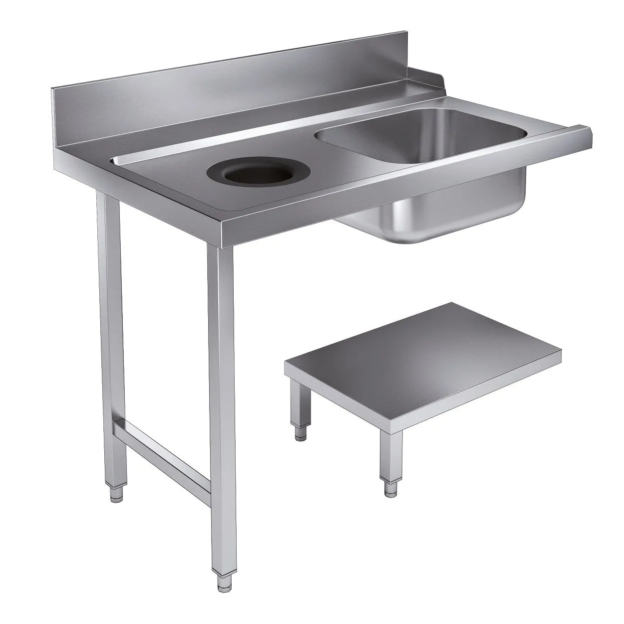 CombiSteel Entry Table Bottom Shelf With Waste Hole 1200 Left For 7280.0045-0046