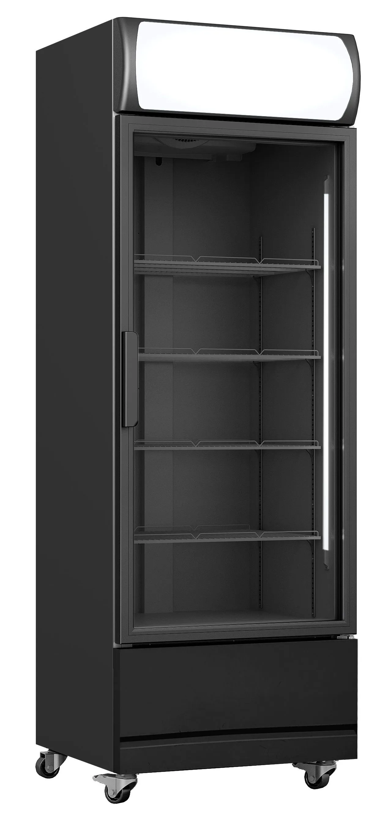 CombiSteel Black Single Glass Door Refrigerator 360Litre