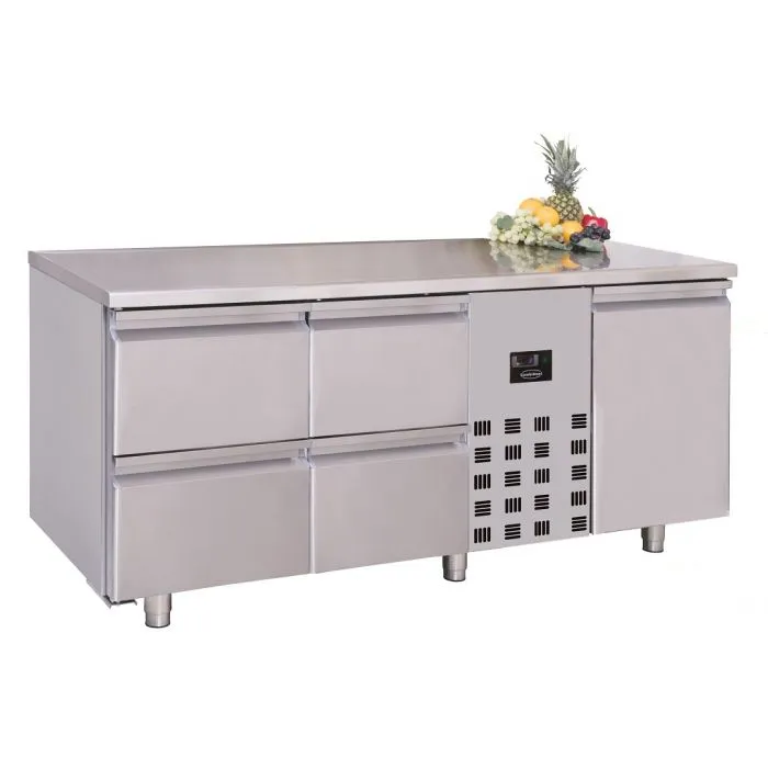 CombiSteel Counter 700 Refrigerator 1 Door and 4 Drawers Mono Block
