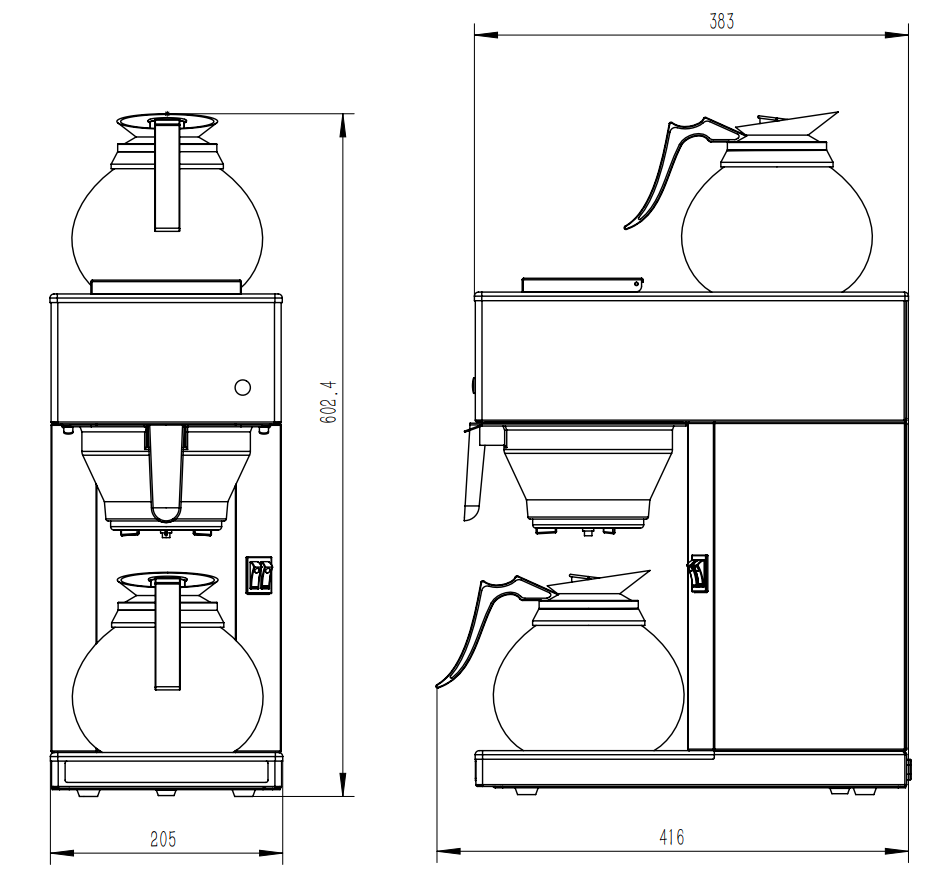 CombiSteel Coffee Machine Included 2 Glass Coffee Jugs 1.8L