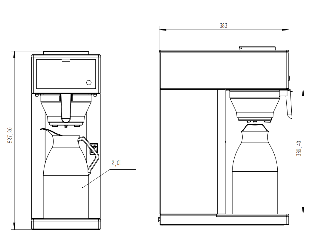 CombiSteel Coffee Machine Included Thermos Jug 2.0L