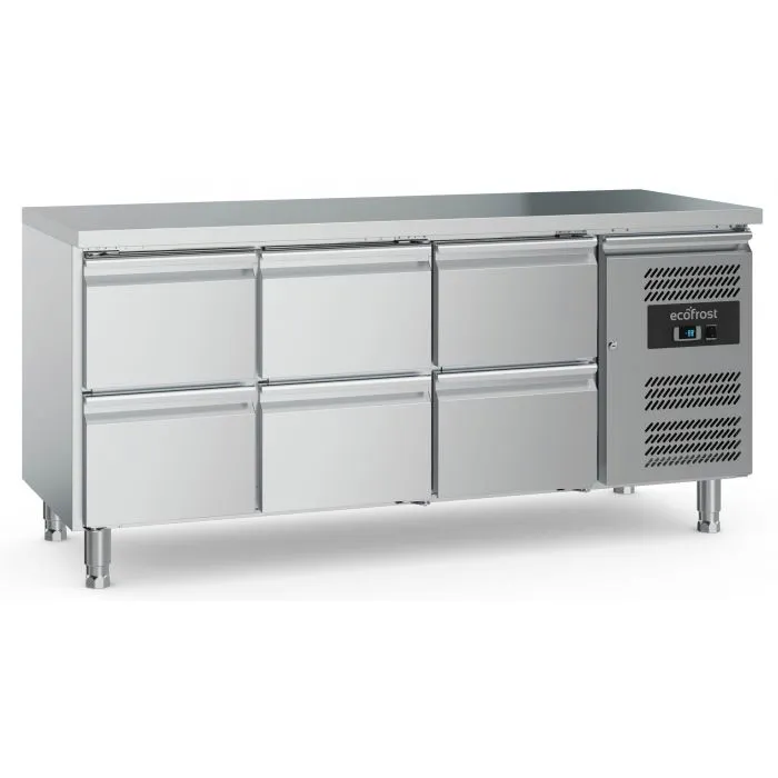Ecofrost 700 Refrigerated Counter 6 Drawers With Adjustable Feet