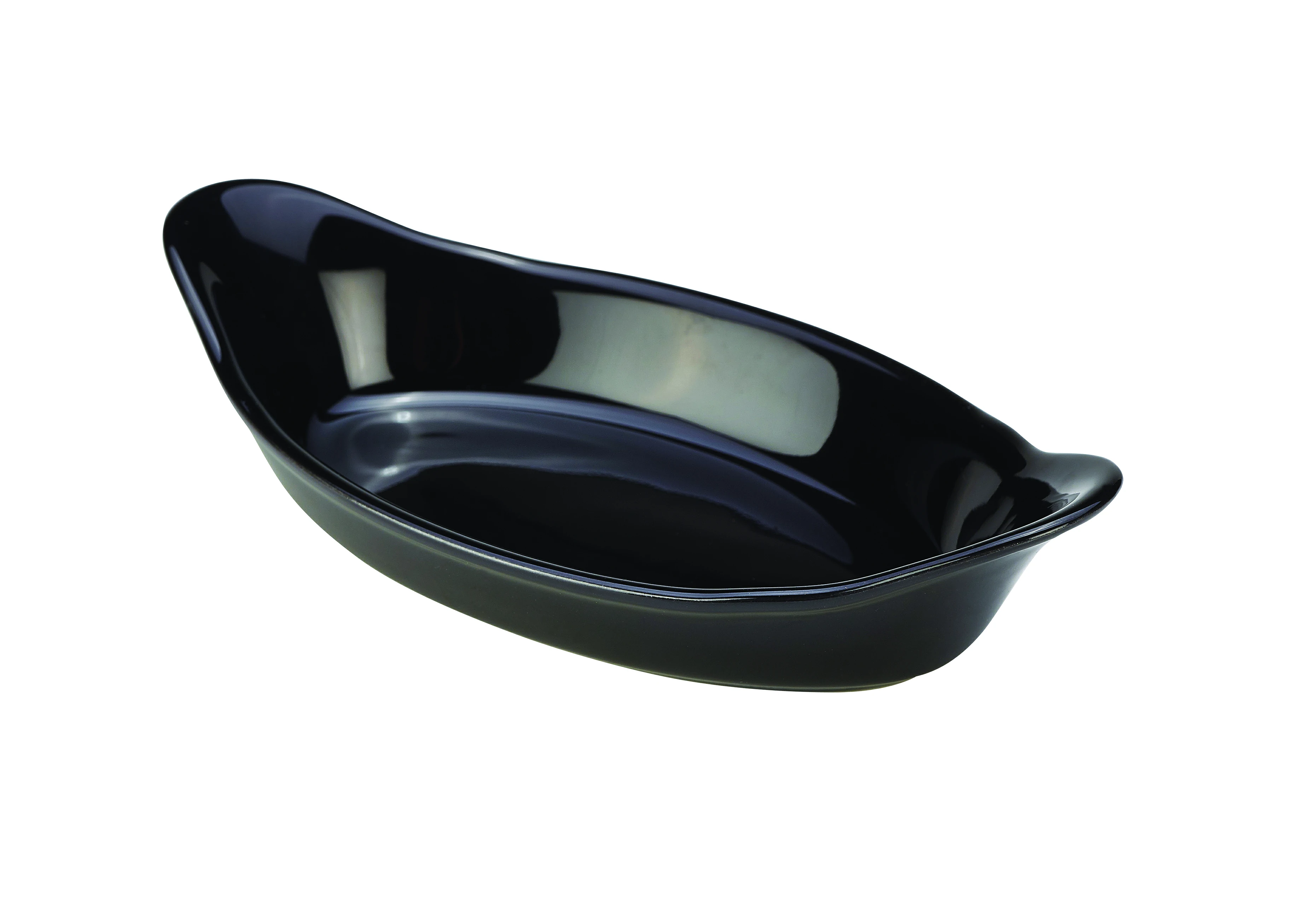 GenWare Stoneware Black Oval Eared Dish 22cm/8.5"