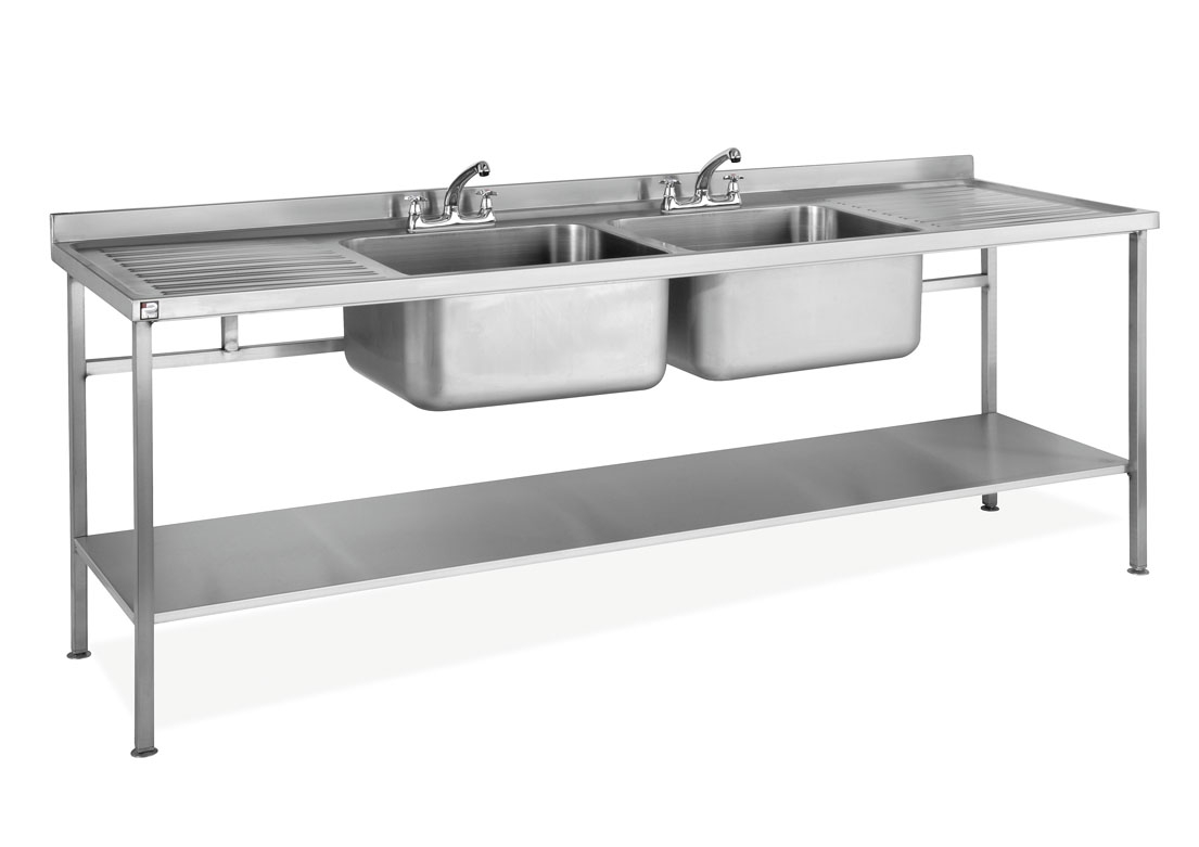 Parry SINKDBDD - Stainless Steel Assembled Sink Double Bowl Double Drainer