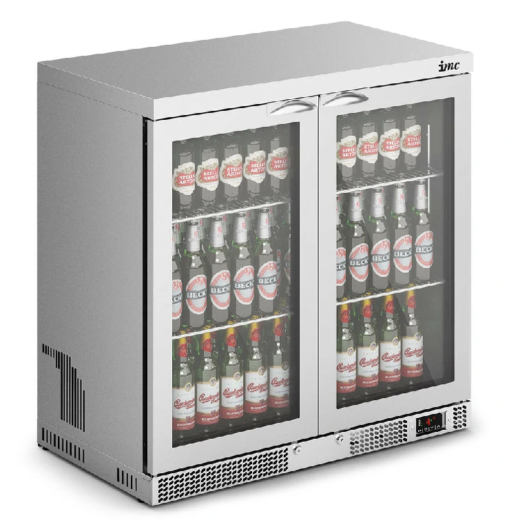 IMC Mistral M90 Bottle Cooler [Front Load] - Glass Door - Stainless Steel Frame - H 900 mm - W 900 mm - 0.232 kW