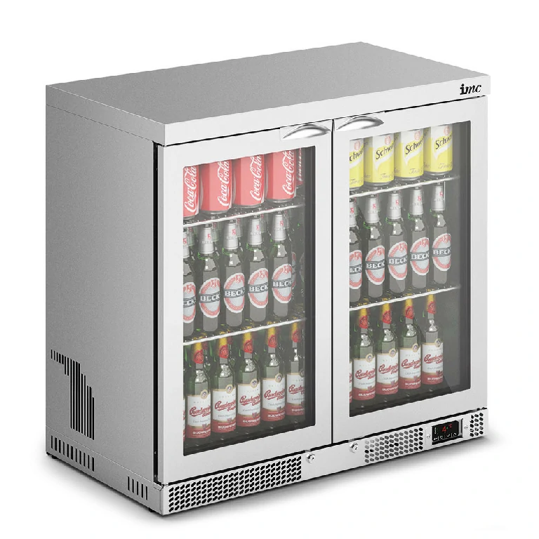 IMC Mistral M90 Bottle Cooler [Front Load] - Glass Door - Stainless Steel Frame - H 850 mm - W 900 mm - 0.232 kW
