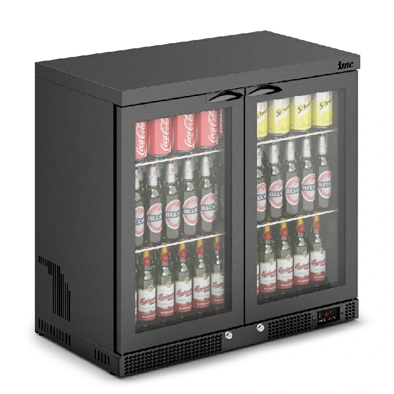 IMC Mistral M90 Bottle Cooler [Front Load] - Glass Door - Black Painted Frame - H 850 mm - W 900 mm - 0.46 kW