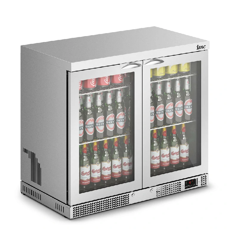 IMC Mistral M90 Bottle Cooler [Front Load] - Glass Door - Stainless Steel Frame - H 800 mm - W 900 mm - 0.232 kW
