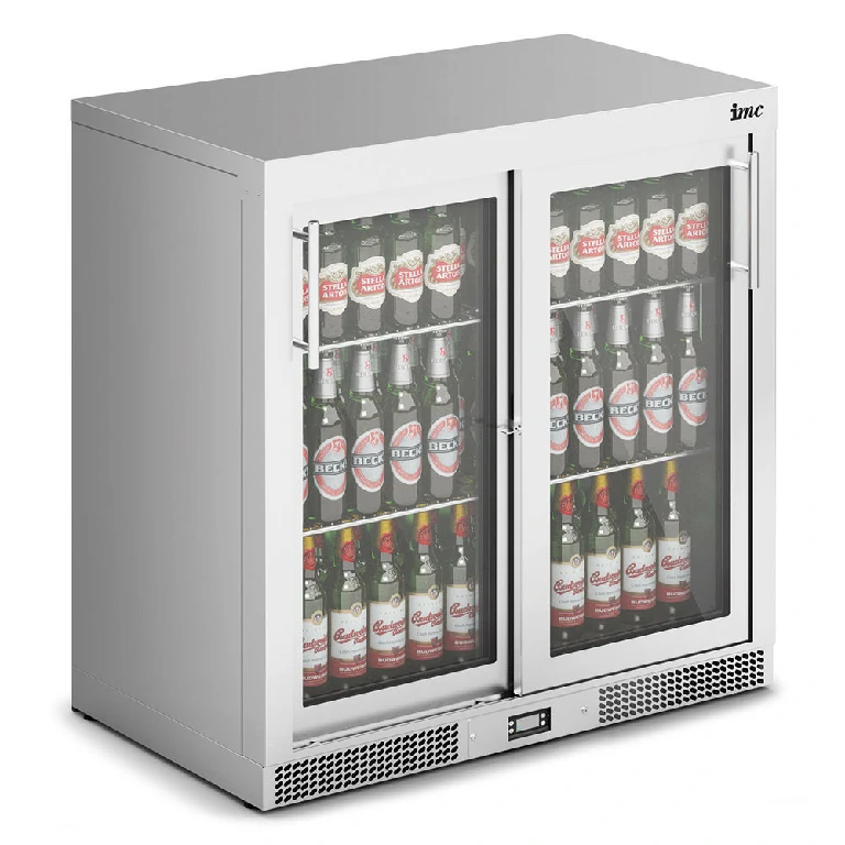 IMC Mistral M90 Bottle Cooler [Front Load] - Sliding Glass Doors - Stainless Steel Frame - H 900 mm - W 900 mm - 0.46 kW