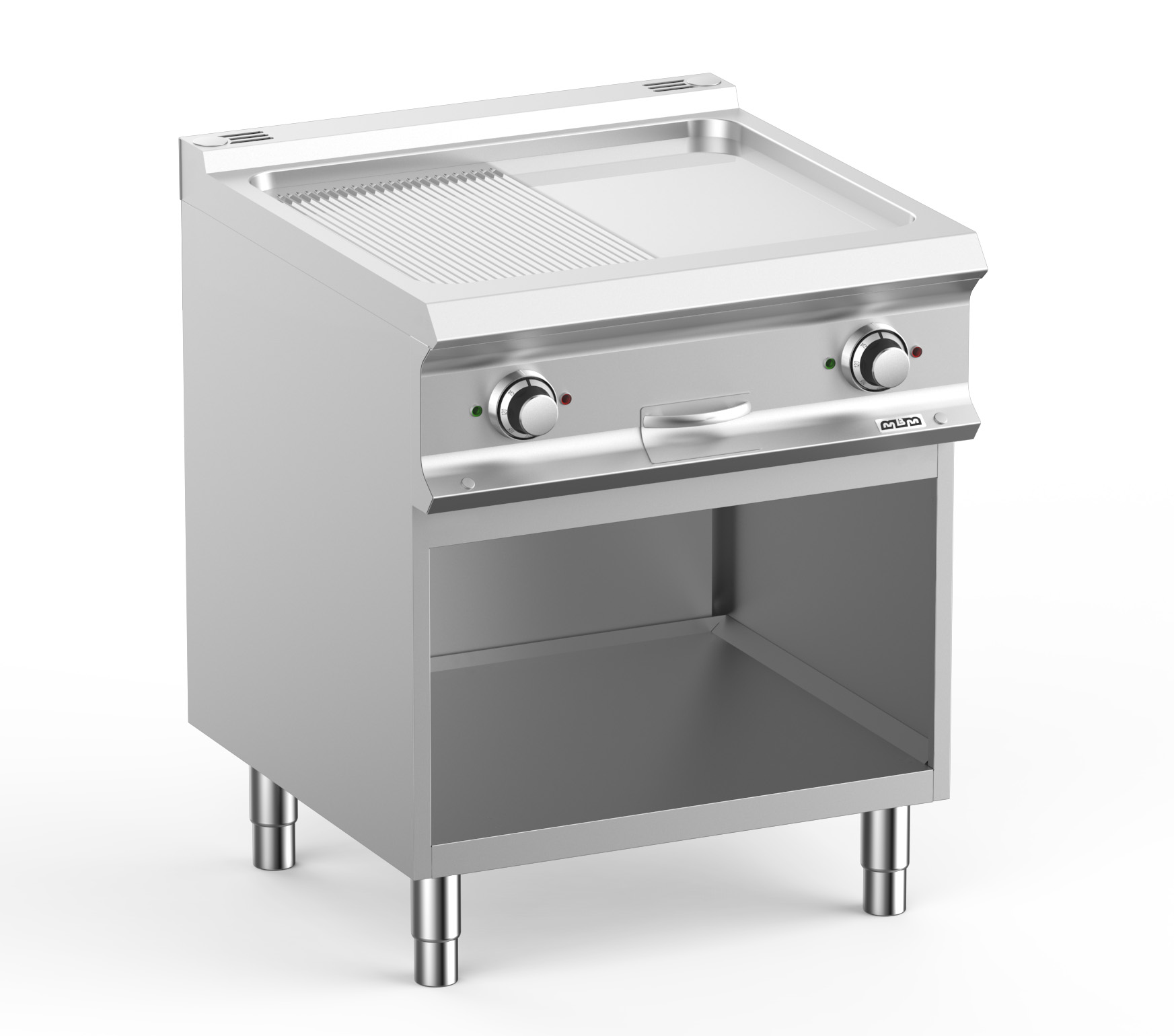 Domina Pro 700 FTBE77ALRC Freestanding 1/2 Chrome Smooth 1/2 Ribbed Plate Electric Fry Top