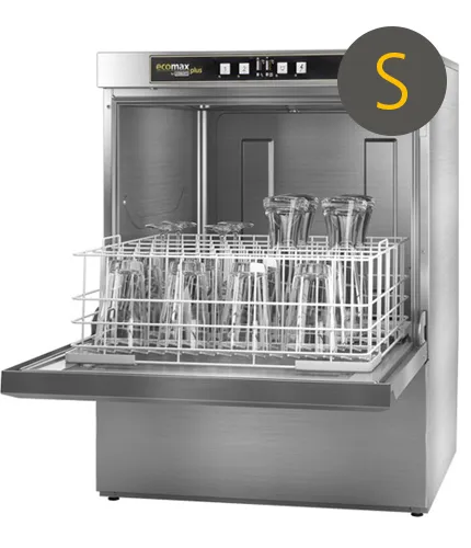Hobart Ecomax Plus G515SW-10C Undercounter Glasswasher WRAS Approved with Water Softener, 500mm Rack