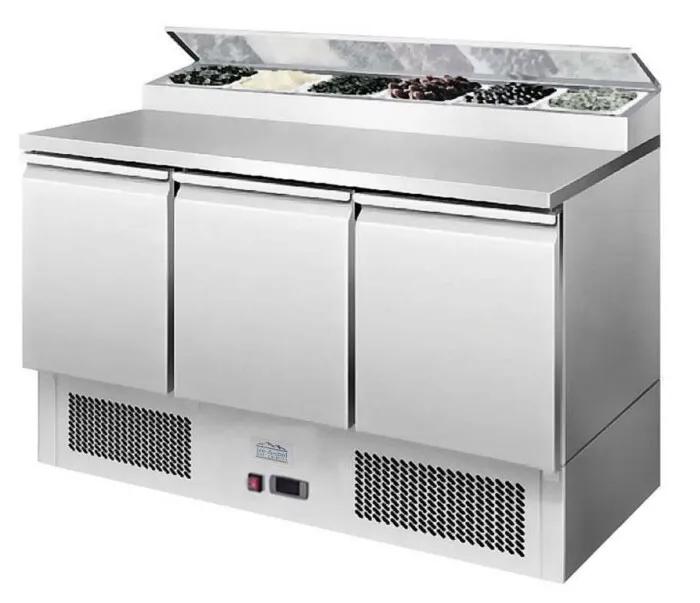 Ice-A-Cool ICE3869GR 3 Door Refrigerated Saladette Prep Counter 380 Litres
