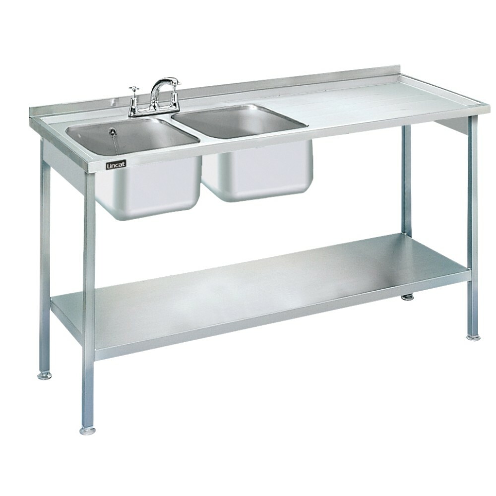 Lincat Built-in Sink Unit - Double Sink - Right-Hand Drainer - W 1500 mm
