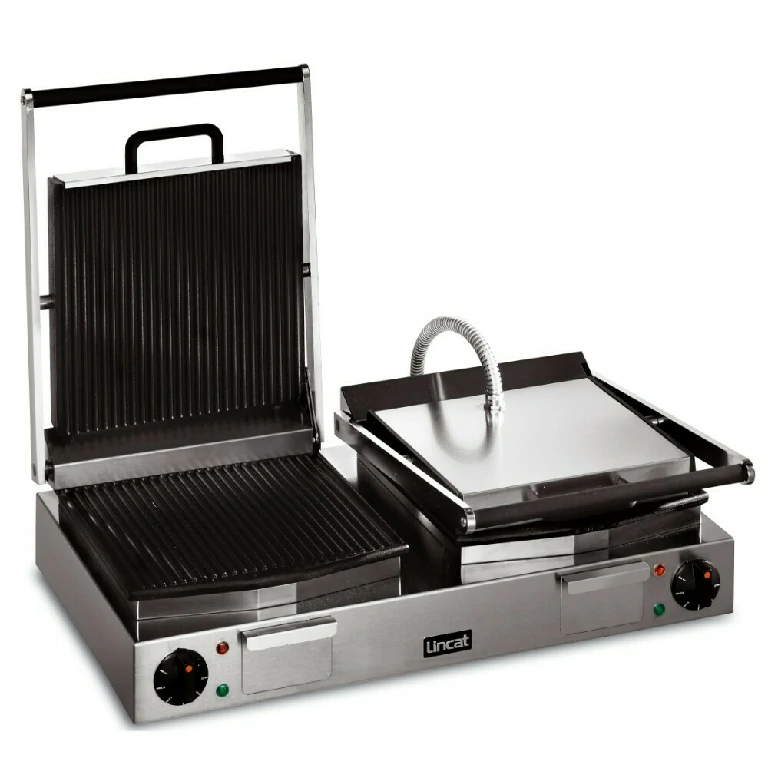 Lincat Lynx 400 Electric Counter-top Twin Panini Grill - Ribbed Upper & Lower Plates - W 623 mm - 4.5 kW