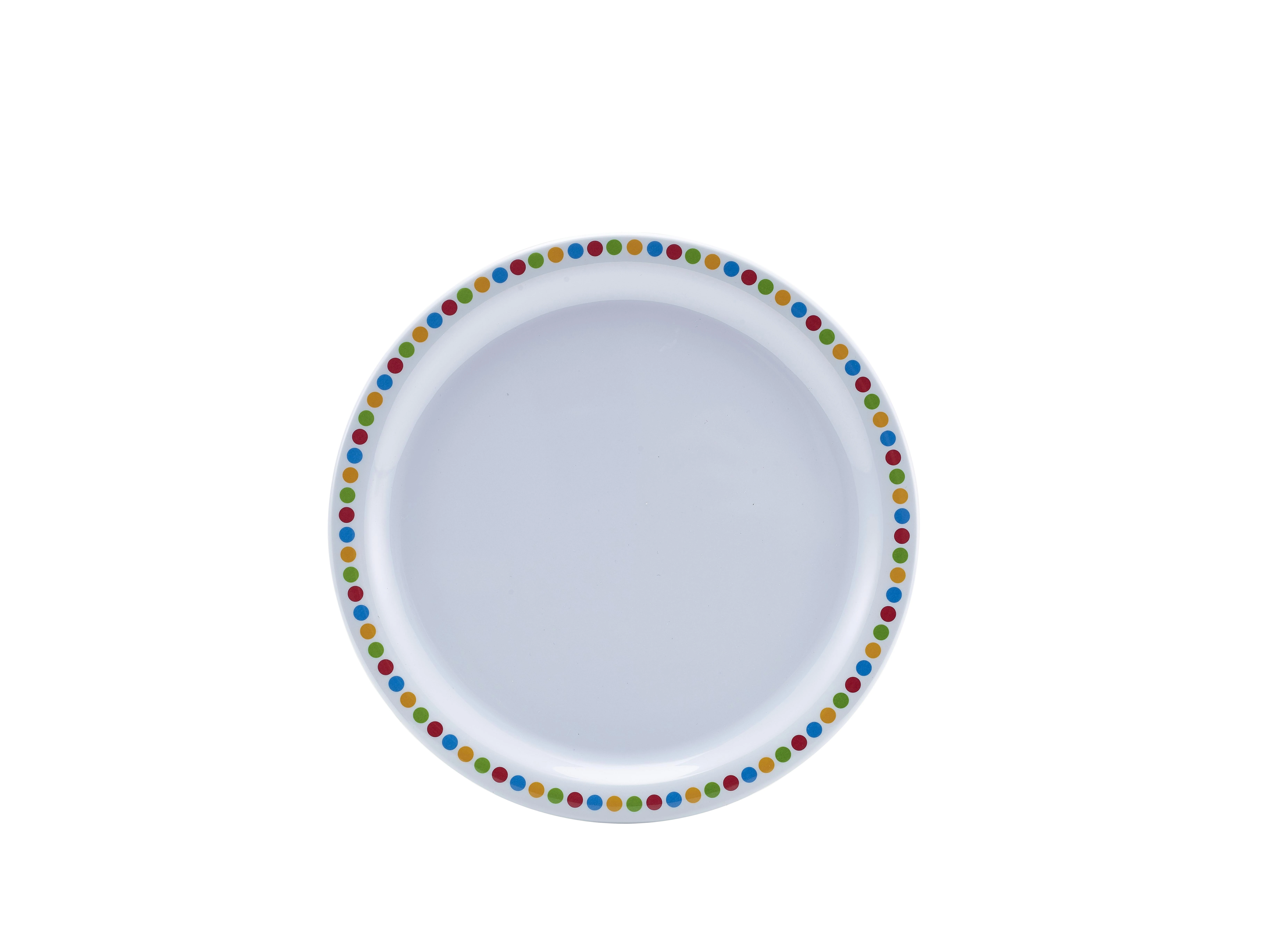Genware Melamine 9" Plate - Coloured Circles