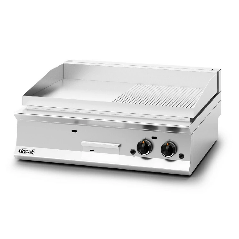 Lincat Opus 800 Natural Gas Counter-top Griddle - Ribbed Plate - W 900 mm - 23.0 kW