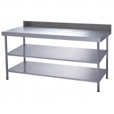 Parry TAB2W - Stainless Steel Tables With Two Undershelf Wall