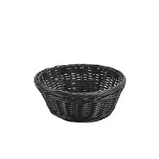 Black Round Polywicker Basket 21Dia x 8cm