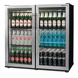 Autonumis RQC00002 Maxi Double with Stainless Steel Glass Hinged Doors Bottle Cooler 252 Litres