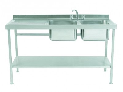 Parry SINKDBLFP - Stainless Steel Self Assembly Sink Double Bowl Single Drainer Left